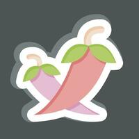 Sticker Chili. related to Herbs and Spices symbol. simple design editable. simple illustration vector