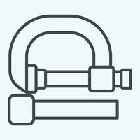 Icon C Clamp. related to Construction symbol. line style. simple design editable. simple illustration vector