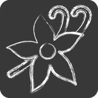 Icon Vanilla. related to Herbs and Spices symbol. chalk Style. simple design editable. simple illustration vector