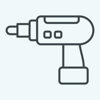 Icon Hand Drill. related to Construction symbol. line style. simple design editable. simple illustration vector