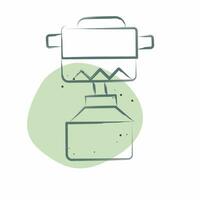 Icon Backpacking Stove. related to Backpacker symbol. Color Spot Style. simple design editable. simple illustration vector