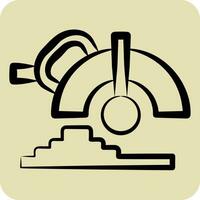 Icon Circular Saw. related to Construction symbol. hand drawn style. simple design editable. simple illustration vector