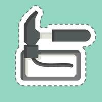 Sticker line cut C Clamp. related to Construction symbol. simple design editable. simple illustration vector