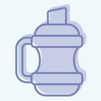 Icon Water Bottles. related to Backpacker symbol. two tone style. simple design editable. simple illustration vector