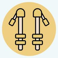 Icon Trekking Poles. related to Backpacker symbol. color mate style. simple design editable. simple illustration vector