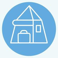 Icon Tent. related to Backpacker symbol. blue eyes style. simple design editable. simple illustration vector