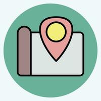 Icon Map. related to Backpacker symbol. color mate style. simple design editable. simple illustration vector