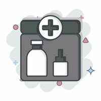 Icon First Aid Kit. related to Backpacker symbol. comic style. simple design editable. simple illustration vector