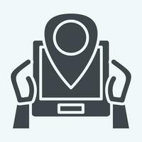 Icon GPS. related to Backpacker symbol. glyph style. simple design editable. simple illustration vector