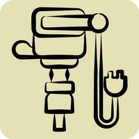 Icon Jack Hammer. related to Construction symbol. hand drawn style. simple design editable. simple illustration vector