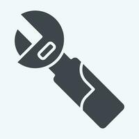 Icon Adjustable Wrench. related to Construction symbol. glyph style. simple design editable. simple illustration vector