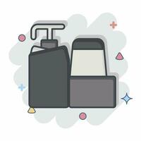 Icon Hygiene Items. related to Backpacker symbol. comic style. simple design editable. simple illustration vector