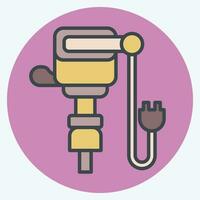 Icon Jack Hammer. related to Construction symbol. color mate style. simple design editable. simple illustration vector