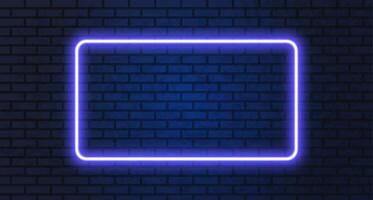 Neon frame for your design. Lights sign. abstract neon background for signboard or billboard. Geometric glow outline shape or laser glowing lines. Vector illustration.