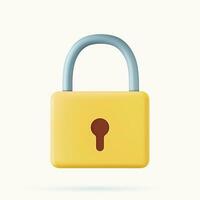 3d red padlock icon. Metallic lock with steel shackle. Safety and confidentiality information and property. Locked password and personal web account security. vector