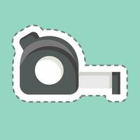 Sticker line cut Measuring Tape. related to Construction symbol. simple design editable. simple illustration vector