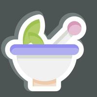 Sticker Pestle and Mortar. related to Herbs and Spices symbol. simple design editable. simple illustration vector