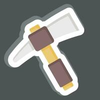 Sticker Pick axe. related to Construction symbol. simple design editable. simple illustration vector