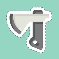 Sticker line cut Axe. related to Construction symbol. simple design editable. simple illustration vector