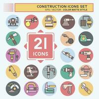 Icon Set Construction. related to Building symbol. color mate style. simple design editable. simple illustration vector