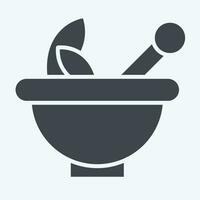 Icon Pestle and Mortar. related to Herbs and Spices symbol. glyph style. simple design editable. simple illustration vector