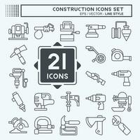 Icon Set Construction. related to Building symbol. line style. simple design editable. simple illustration vector