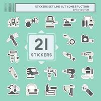 Sticker line cut Set Construction. related to Building symbol. simple design editable. simple illustration vector