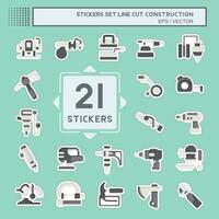 Sticker line cut Set Construction. related to Building symbol. simple design editable. simple illustration vector