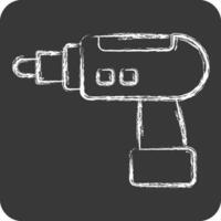 Icon Hand Drill. related to Construction symbol. chalk Style. simple design editable. simple illustration vector