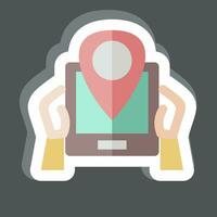 Sticker GPS. related to Backpacker symbol. simple design editable. simple illustration vector