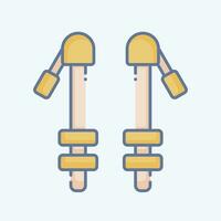 Icon Trekking Poles. related to Backpacker symbol. doodle style. simple design editable. simple illustration vector
