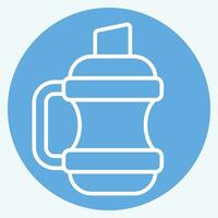 icono agua botellas relacionado a mochilero símbolo. azul ojos estilo. sencillo diseño editable. sencillo ilustración vector