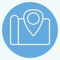 Icon Map. related to Backpacker symbol. blue eyes style. simple design editable. simple illustration vector