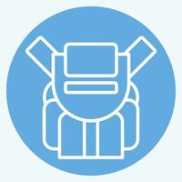 Icon Backpack. related to Backpacker symbol. blue eyes style. simple design editable. simple illustration vector