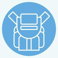 Icon Backpack. related to Backpacker symbol. blue eyes style. simple design editable. simple illustration vector