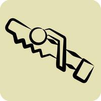 Icon Hand Saw. related to Construction symbol. hand drawn style. simple design editable. simple illustration vector