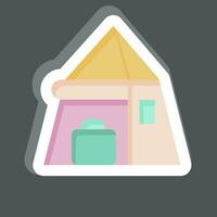 Sticker Tent. related to Backpacker symbol. simple design editable. simple illustration vector