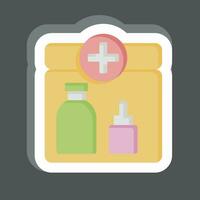 Sticker First Aid Kit. related to Backpacker symbol. simple design editable. simple illustration vector