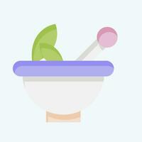 Icon Pestle and Mortar. related to Herbs and Spices symbol. flat style. simple design editable. simple illustration vector