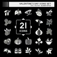 Icon Set Herbs and Spices. related to Vegetables symbol. glossy style. simple design editable. simple illustration vector