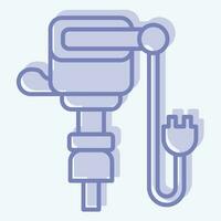 Icon Jack Hammer. related to Construction symbol. two tone style. simple design editable. simple illustration vector