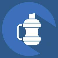 Icon Water Bottles. related to Backpacker symbol. long shadow style. simple design editable. simple illustration vector