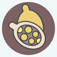 Icon Cardamom. related to Herbs and Spices symbol. color mate style. simple design editable. simple illustration vector
