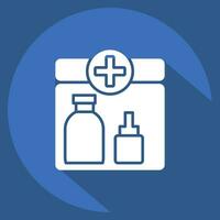 Icon First Aid Kit. related to Backpacker symbol. long shadow style. simple design editable. simple illustration vector