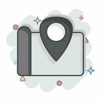 Icon Map. related to Backpacker symbol. comic style. simple design editable. simple illustration vector