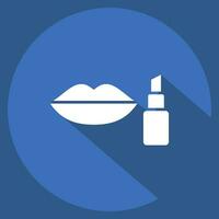 Icon Lip Balm. related to Backpacker symbol. long shadow style. simple design editable. simple illustration vector