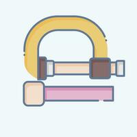 Icon C Clamp. related to Construction symbol. doodle style. simple design editable. simple illustration vector