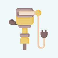 Icon Jack Hammer. related to Construction symbol. flat style. simple design editable. simple illustration vector