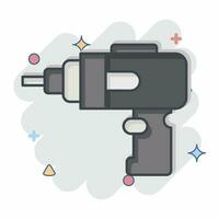 Icon Cordless Drill. related to Construction symbol. comic style. simple design editable. simple illustration vector