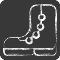 Icon Hiking Boots. related to Backpacker symbol. chalk Style. simple design editable. simple illustration vector